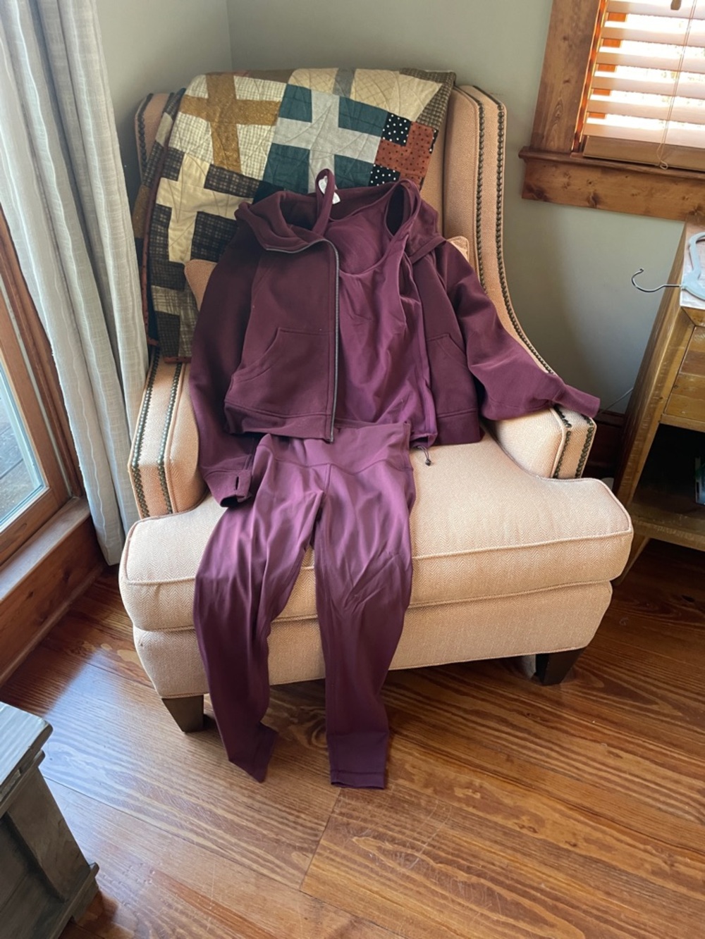 lululemon athletica Red Merlo color Hoodie plus leggings-4 and tank small